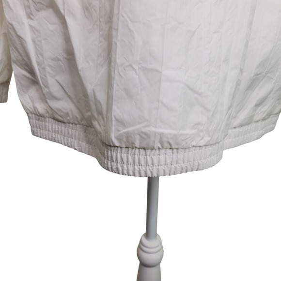 Tudor Court White Lightweight Rain Jacket Windbreaker Snap Front Large - Picture 8 of 11